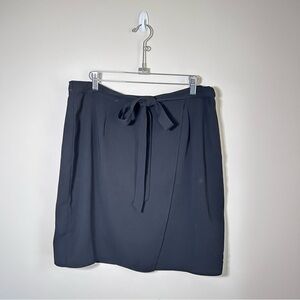 Tristan Front Tie Knee Length Airy Loose Fit Skirt Black Size 14